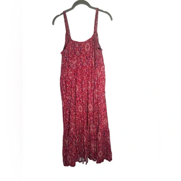 Torrid Medallion Midi Tiered super soft red skater sundress size 2 - Picture 5 of 13